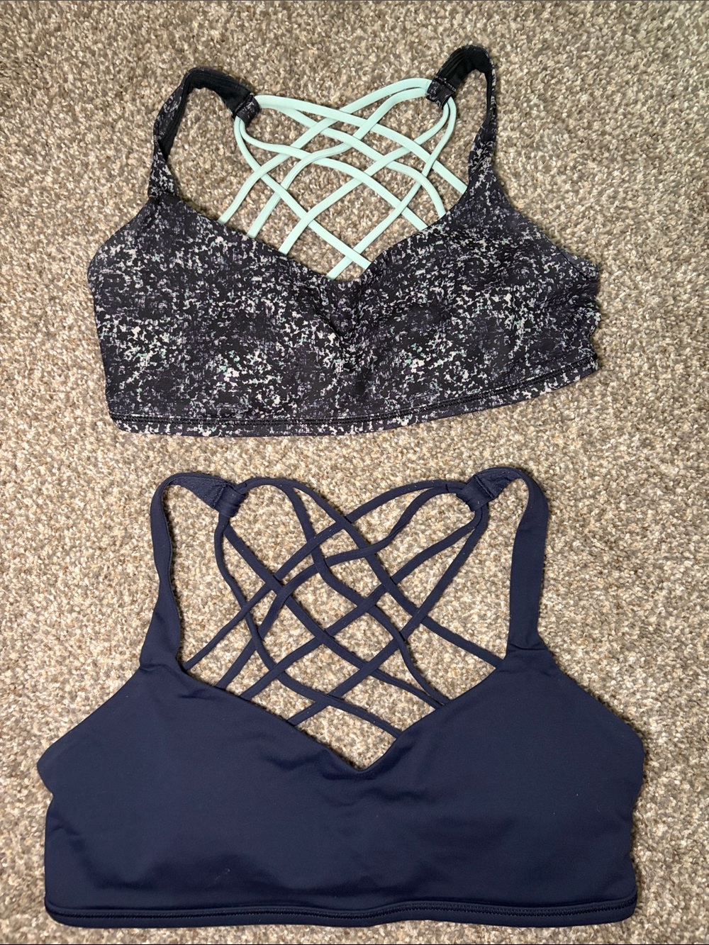 (2) Lululemon Free To Be Wild straps Sports Bras size 8